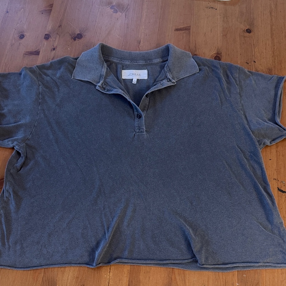 The Great oversized raw edge polo 0